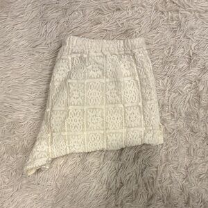Elegant Cream Lace Shorts